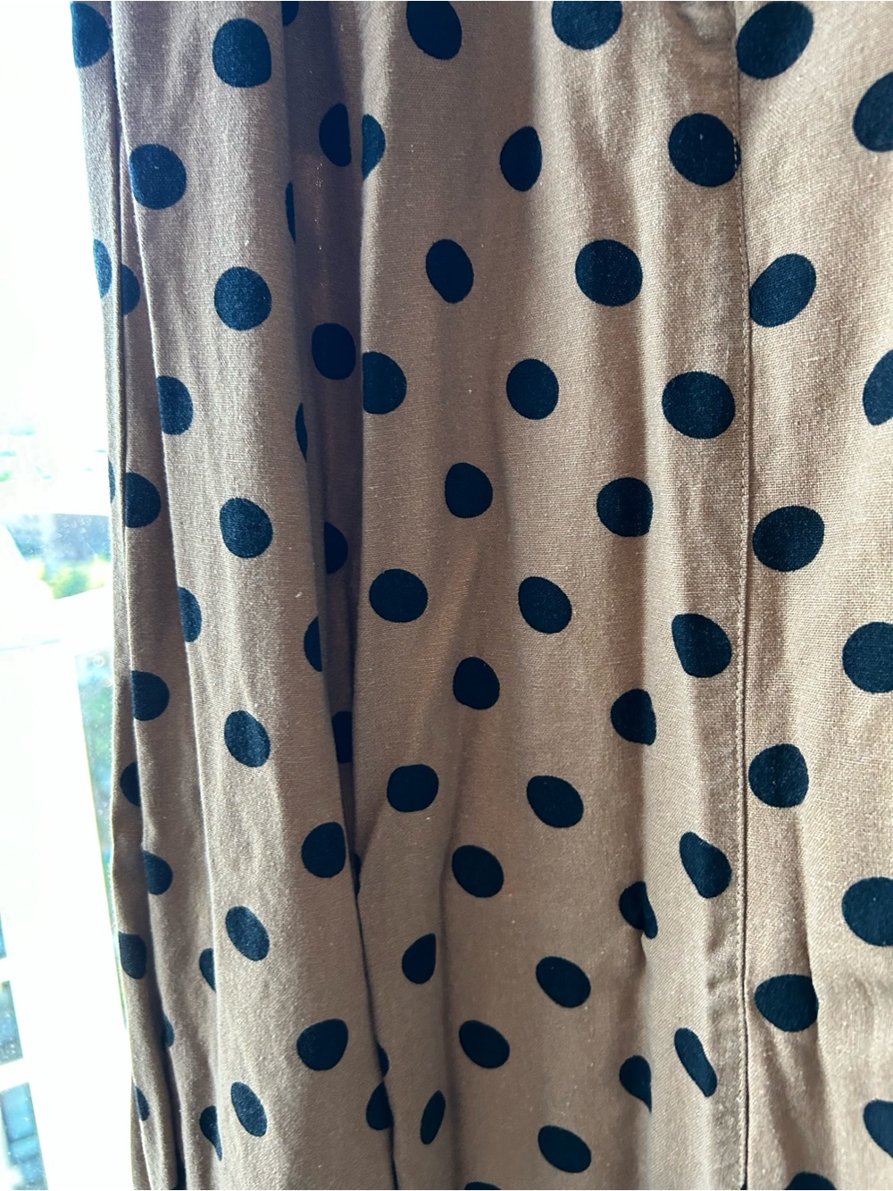 Dress Forum Tan Midi Skirt with Black Polka Dots - Picture 4 of 4